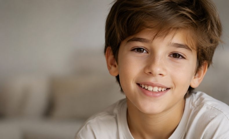 Paladar estrecho en niños y dientes montados